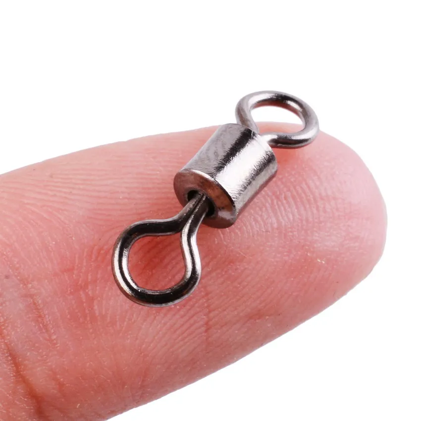 Conector de pesca de acero inoxidable, conector de anillo de 8 palabras, anillo sólido giratorio, 50 unids/lote, herramientas para anzuelo de pesca de carpa, aparejos - imagen 5