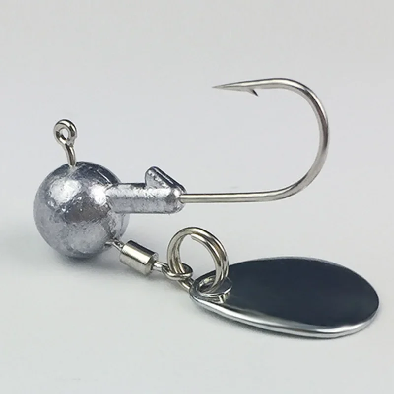 5 uds 2g 4g señuelo suave Jig Head Spinner anzuelos de pesca cuchara señuelo giratorio Metal lentejuelas cebos Wobbler aparejos de pesca - imagen 3