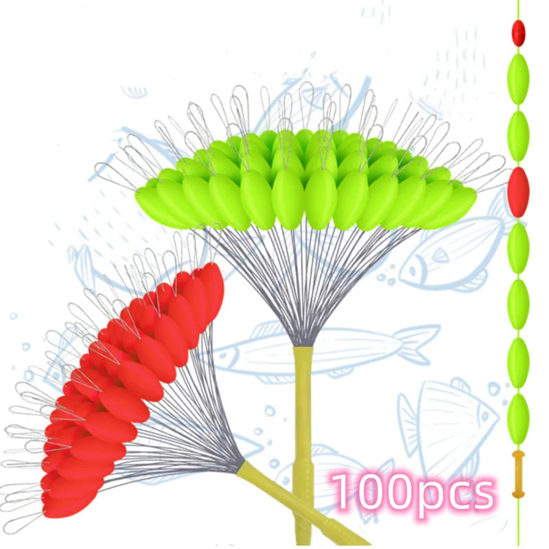 100 unids/set flotador de pesca de siete estrellas frijoles aerodinámicos flotador fluorescente agrandado siete estrellas flotantes equipo de pesca de carpa