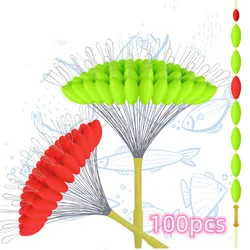 100 unids/set flotador de pesca de siete estrellas frijoles aerodinámicos flotador fluorescente agrandado siete estrellas flotantes equipo de pesca de carpa