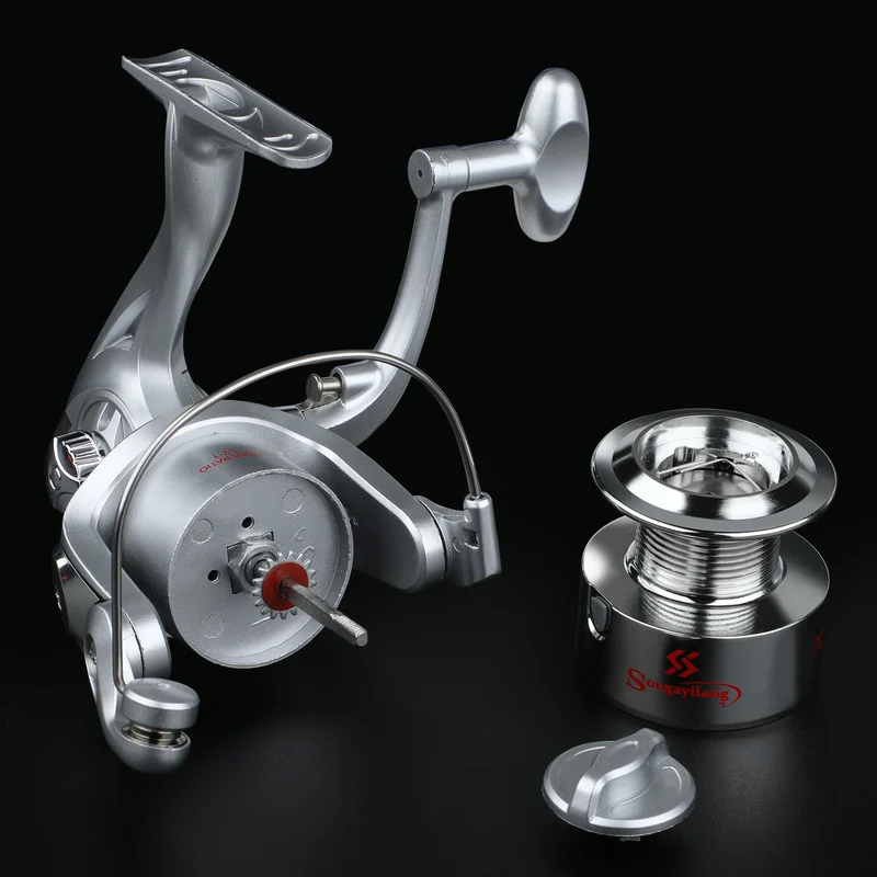 Sougayilang-carrete de pesca giratorio, 6BB rodamiento de bolas, relación de engranaje 1000: 1, rueda de pesca, arrastre máximo de 5KG, aparejos de pesca de carpa, 4000-5,2 - imagen 5