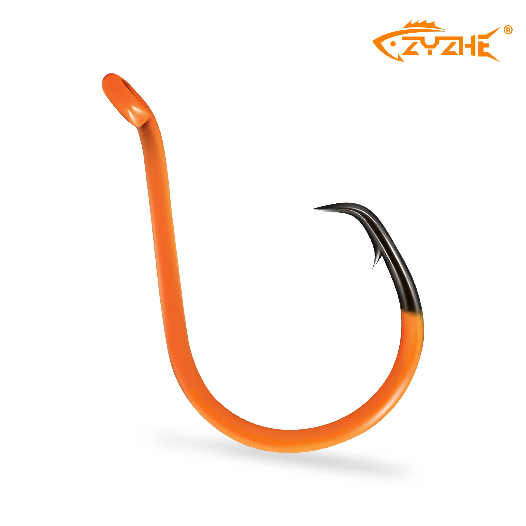 ZYZ 4 ~ 8 unids/lote gancho circular naranja 6/0 #   7/0 #   8/0 #   9/0 #   10/0 #   Gancho Hawksbill con revestimiento fluorescente, ganchos de agua dulce y salada - imagen 5