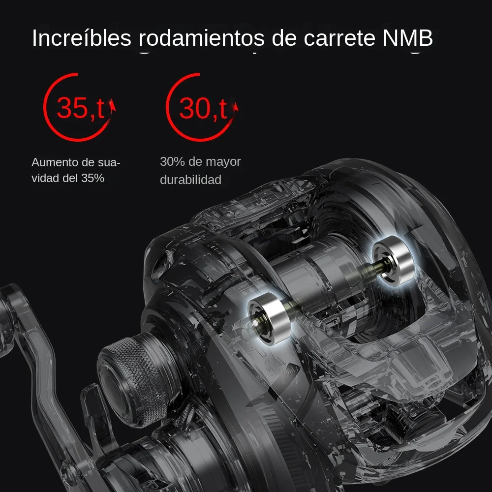 Carrete de pesca KastKing Sharky III de fundición larga, relación de engranaje 7,2: 1, cuerpo de carbono, 10 + 1 rodamientos de bolas, arrastre de 8 KG, bobina de pesca de 184g - imagen 4