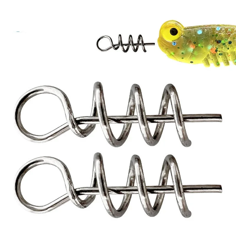 20 piezas accesorios de señuelo de pesca aguja de bloqueo cebo suave Pin de resorte Anti-colgante gancho de manivela inferior gancho de cabeza de plomo aparejos de pesca - imagen 3