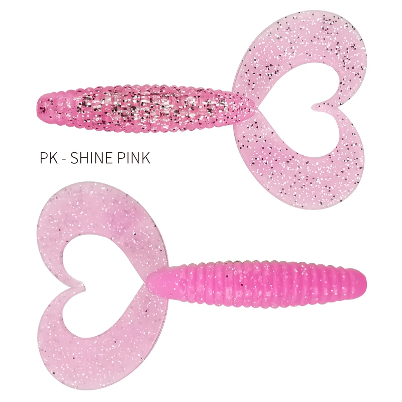 LUREHOLIC 2,8 "7 cm 12 piezas cebos de señuelo suave de cola doble para pesca de lubina cebo de gusano para cabeza de anzuelo, anzuelo de gusano - imagen 5