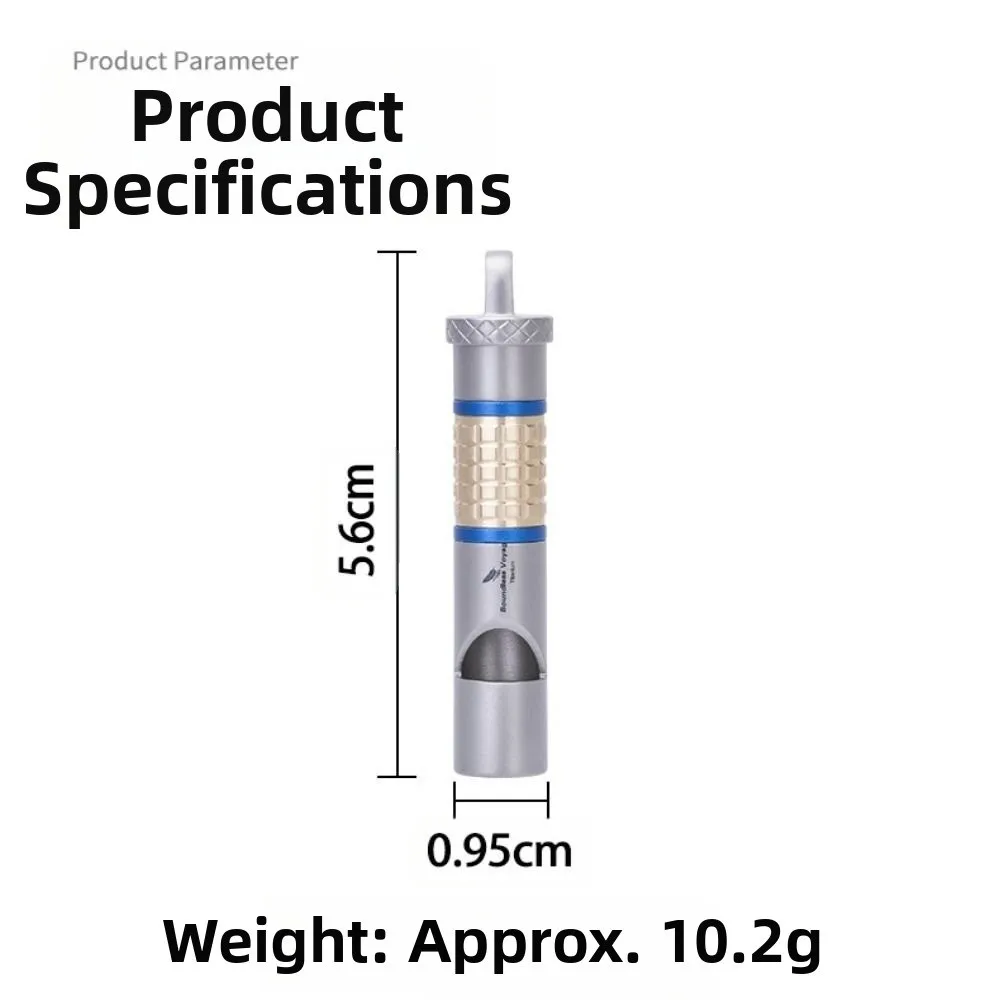 Silbato ligero portátil, multiestilos, Mini silbato de titanio resistente al agua, herramienta EDC para exteriores, silbato para acampar y hacer senderismo - imagen 4