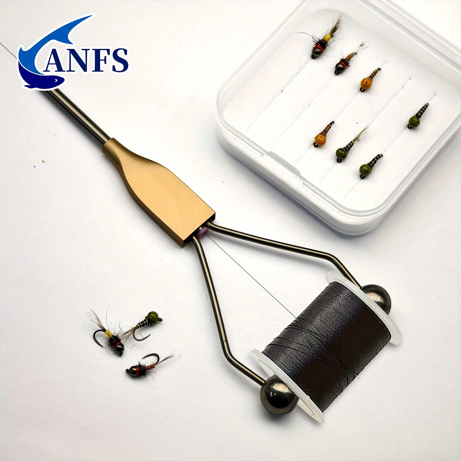 ANFS-enhebrador de bobina para atado de moscas de acero inoxidable, herramienta de roscado fácil y rápida para atar serpentinas, herramienta para atar moscas de pesca, 1 ud. - imagen 3