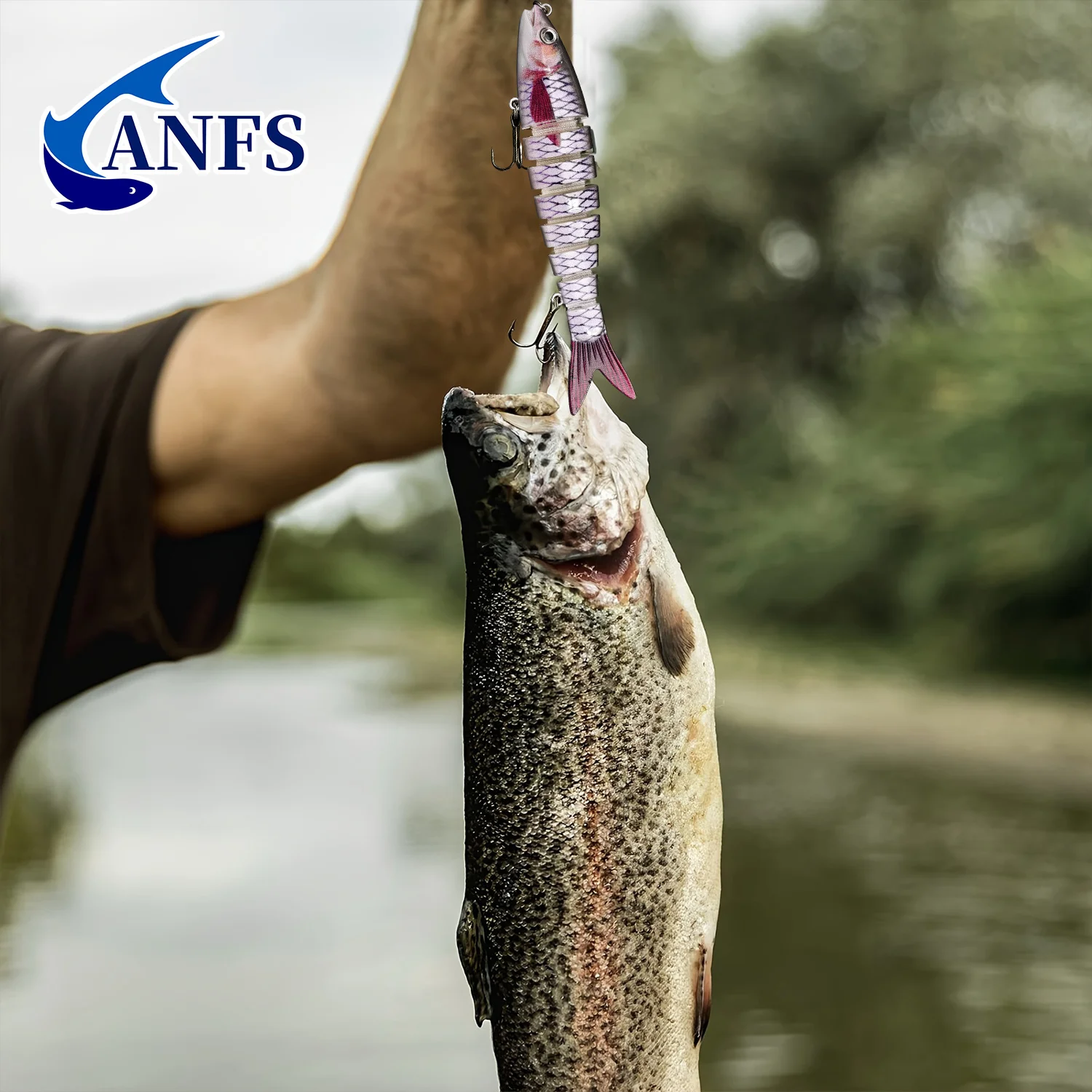 ANFS 4-delige multi-segment swimbait kunstaasset - zinkende crankbaits voor snoek - perfect voor zoet- en zoutwatervissen - imagen 3