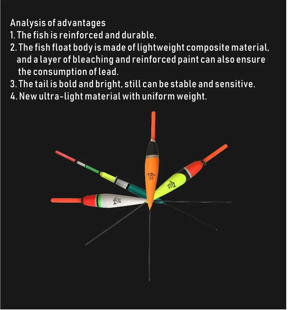 ORJD-boya Vertical de pesca, Kit de accesorios de pesca, 2,5g/3g/4g/5g, 10 unidades por juego - imagen 4