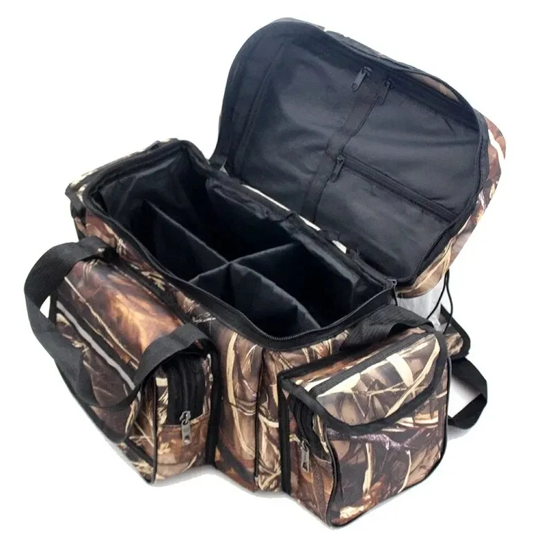 Bolsa de pesca impermeable de 50x30x25cm, bolsa de nailon multiusos de gran capacidad para aparejos de pesca, bolsos de hombro para exteriores de dos capas - imagen 2