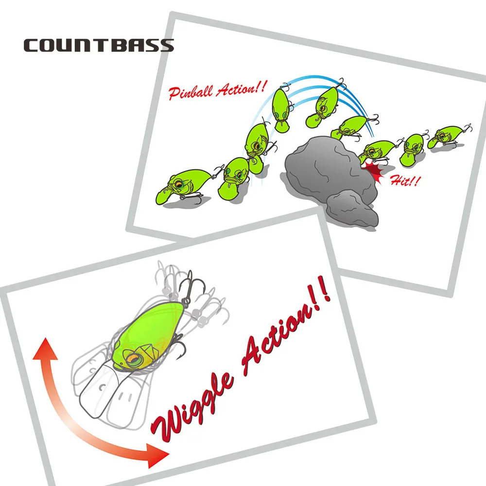 Countbass Crankbaits 38mm 1-1/2 "43mm 1-3/4" 48mm 1-7/8 "Señuelos de pesca enchufe oscilante pesca cebos de plástico Wobbler - imagen 3