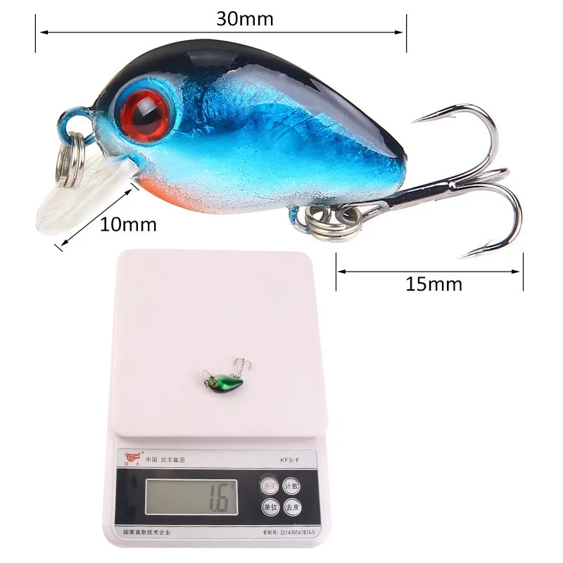 Señuelo de pesca Minnow, cebo duro, Wobbler, cebo de plantilla, Crankbait, carpa, lubina, aparejos de pesca SwimBait, 3cm, 1,6g, 1Pc - imagen 5