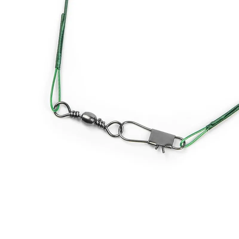 Línea de pesca de acero antimordida de 20 piezas, líder de alambre de acero de 15/20/25/30cm con accesorio de pesca giratorio, correa de núcleo de plomo, alambre de pesca - imagen 3