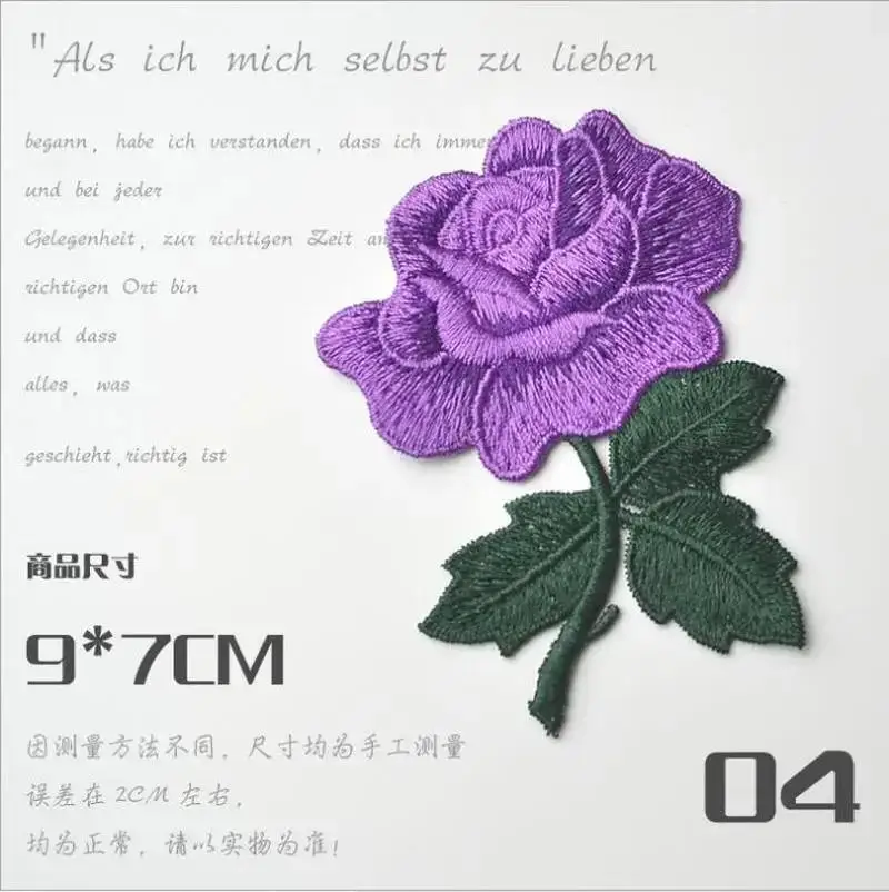 Parche bordado de rosas para ropa – Adorno floral cosido a mano - imagen 2