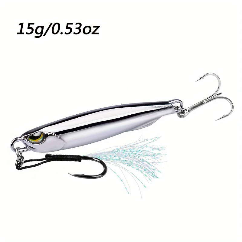 Señuelo de pesca con plantilla de Metal, 1 Uds., 15/20/30/40g, captura más lubina, trucha y peces de agua salada con cebo duro para pesca con curricán - imagen 5