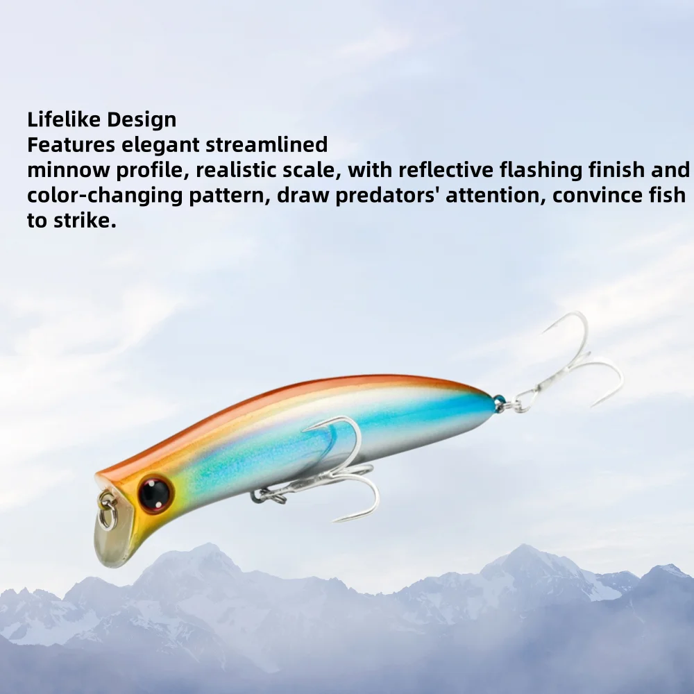 MUKUN 90mm 13g 110MM 14,5G Minnow Wobbler cebo Artificial Crankbait pesca señuelo duro flotante ojos 3D 2 ganchos - imagen 4