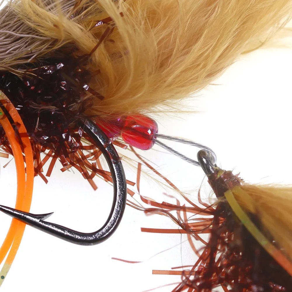 Wifreo 2 uds/4 Uds circo maní serpentina articulada 3D ojo de pez ciervo pelo Stinger moscas trucha lubina Pike Muskie Señuelos de Pesca - imagen 5