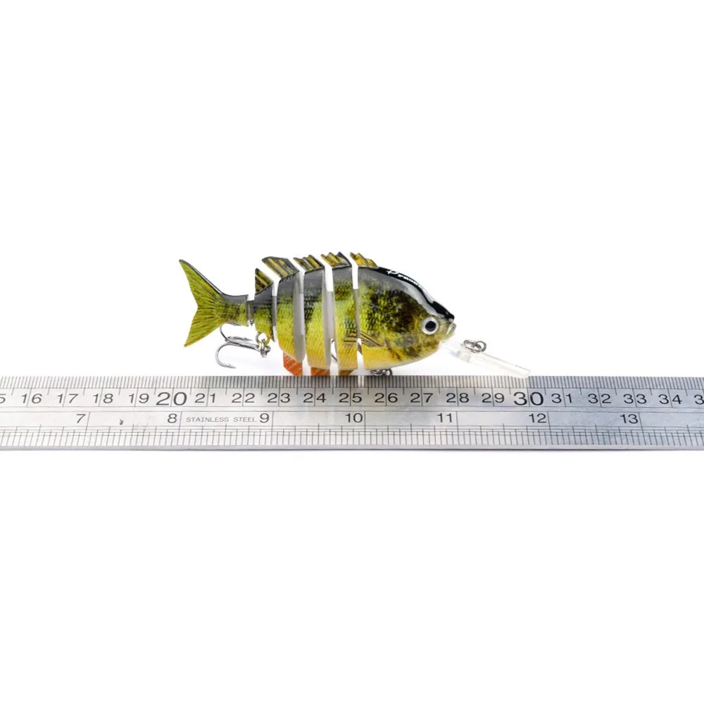 Señuelo de pesca Wobbler multiarticulado, 10cm, 14g, cebo de pesca duro Artificial, 6 segmentos, lengua larga biónica, Tilapia Swimbait para lubina - imagen 2