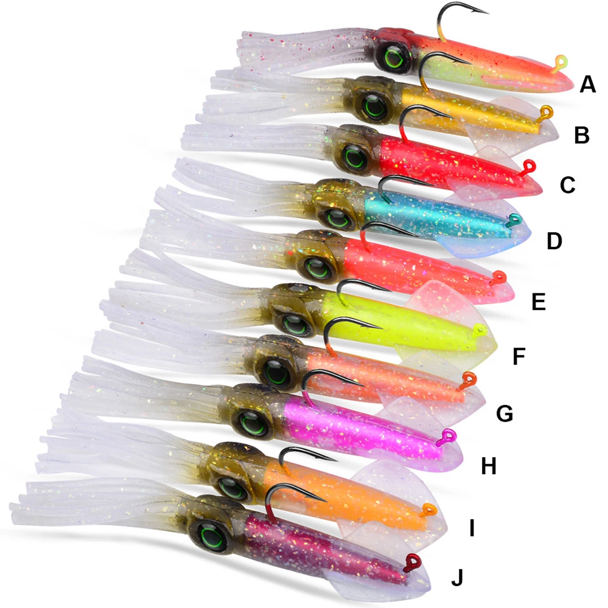 35g42g cebo de calamar suave pesca Jigging pulpo señuelos luminoso UV plantilla de calamar señuelo para pesca en aguas profundas Trolling Wobblers anzuelo de cebo