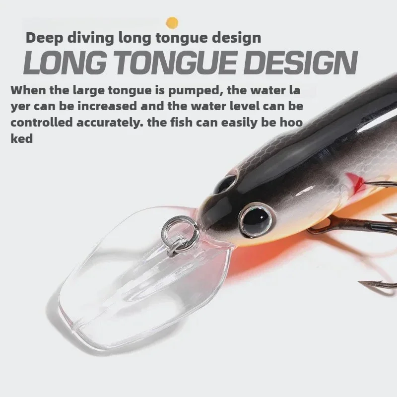 Señuelo de pesca de pececillo flotante de buceo profundo, cebo duro de 12cm/17g, para agua dulce, barco, playa, Mar - imagen 5