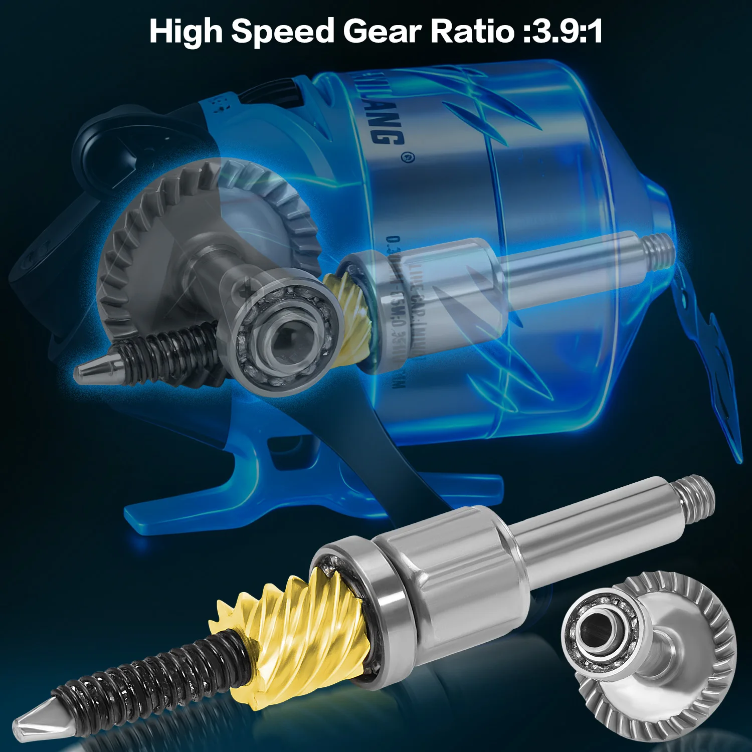 Carrete Spincast Sougayilang – Manivela intercambiable y línea nailon - imagen 4