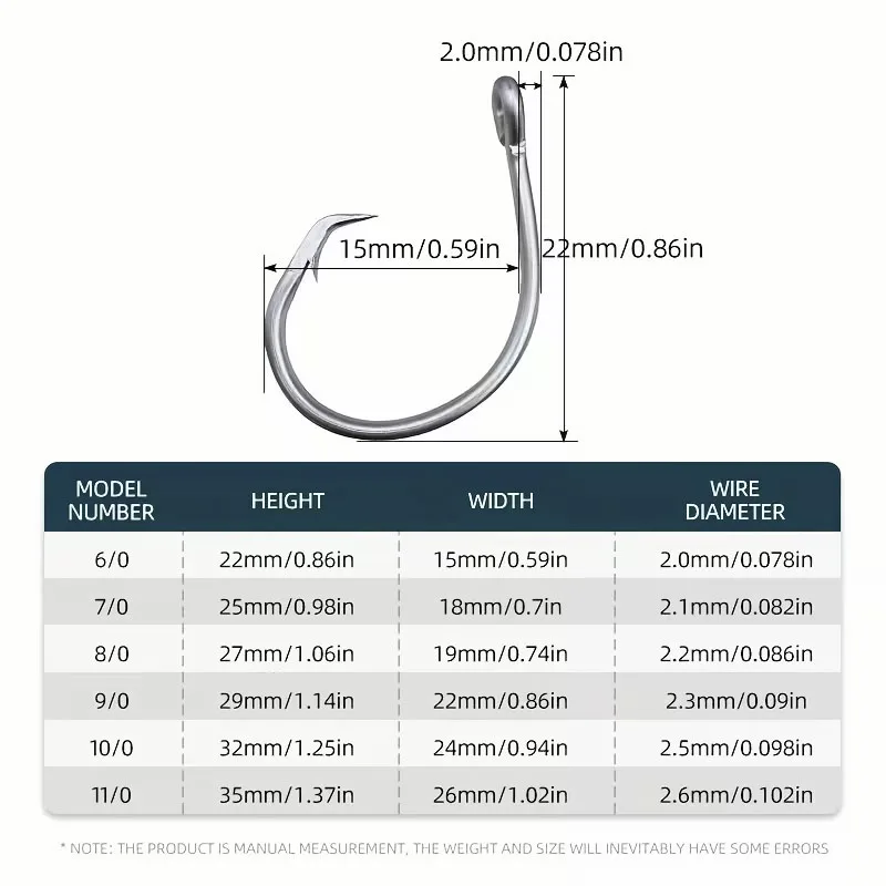 30 unids/caja 6/0 - 11/0 pesca en agua salada gancho circular de acero inoxidable anzuelo de cebo de juego grande para pesca de curricán de tiburones atún de aguas profundas - imagen 4