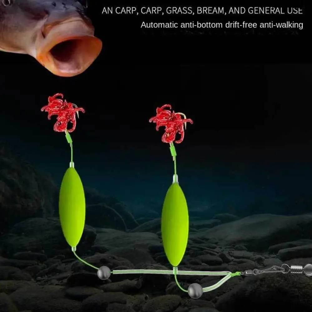 3 uds doble gancho aparejos de Pesca para el cabello gancho Anti suspensión inferior anzuelo de Pesca de carpa Pesca Size3 # -12 #   Señuelo de pesca Carp Rigs - imagen 5