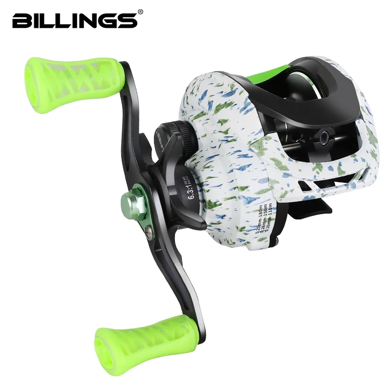 Carrete de Baitcasting BILLINGS, relación de engranaje 6,3: 1, arrastre máximo de 8KG, carrete de Baitcaster, carrete de Metal, rueda de freno magnético, pesca en agua dulce y salada - imagen 2