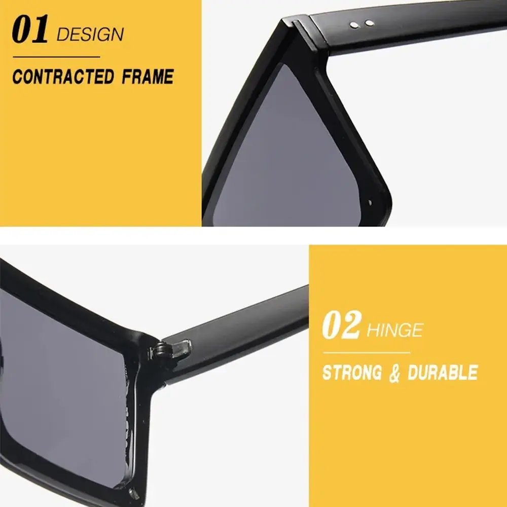 Gafas de sol de gran tamaño y modernas, protección UV400 de una pieza, gafas de sol con montura grande y parte superior plana para mujeres y hombres - imagen 4