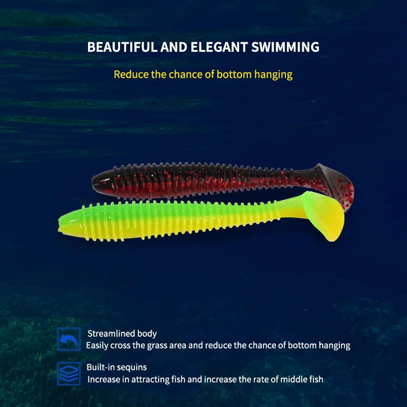 ORJD-Señuelos de Pesca de silicona de 10 piezas/20 piezas/30 piezas, Wobblers artificiales suaves, Jigging, Swimbait, sábalo de agua salada, aparejos de cebo - imagen 4