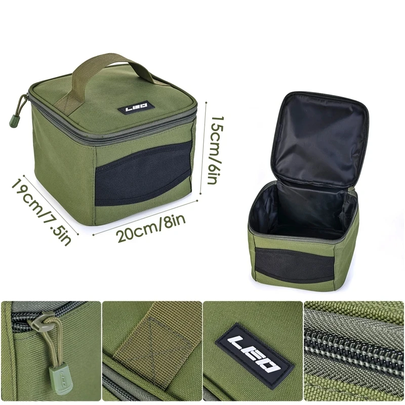Bolsa de almacenamiento de carrete de pesca portátil, caja protectora de carrete de pesca impermeable, Estuche de transporte de equipo de señuelo, Pach de tela Oxford 600D - imagen 5