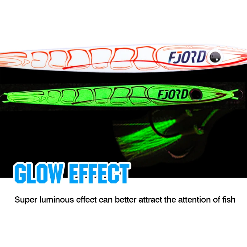 FJORD-gabarito de pesca de Metal con anzuelo, revestimiento UV brillante, hundimiento rápido, mar, agua salada, patrón de camarones, aparejos de cebo Artificial, 60g - imagen 4