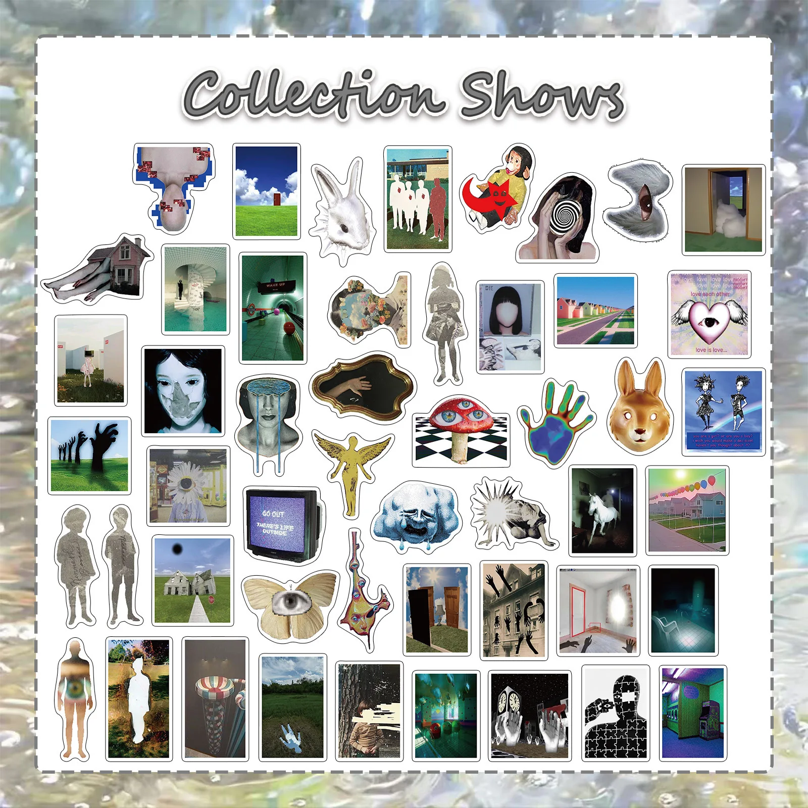 50 Uds. Dreamcore ácido gráficos INS estética arte pegatinas de grafiti teléfono guitarra maleta para portátil pegatina impermeable juguetes para niños - imagen 4