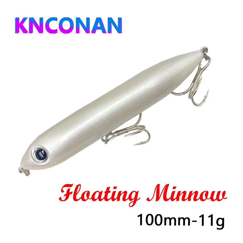 Señuelos de Pesca con lápiz flotante grande, 100mm, 11g, cebo Artificial de agua superior, Wobbler de Pesca para carpa, equipo de Swimbait para caminar al perro