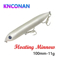 Señuelos de Pesca con lápiz flotante grande, 100mm, 11g, cebo Artificial de agua superior, Wobbler de Pesca para carpa, equipo de Swimbait para caminar al perro