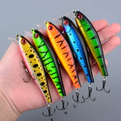 5 uds señuelo de Pesca Minnow para señuelo de agua dulce Pesca cebo duro Artificial trucha Lucio Pesca Wobblers