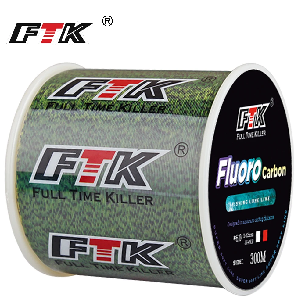 FTK-sedal de pesca de fluorocarbono, fibra de carbono Invisible, 300m, 4,13 LB-34,32 lb/0,14mm-0,5mm, pesca en barco oceánico - imagen 2