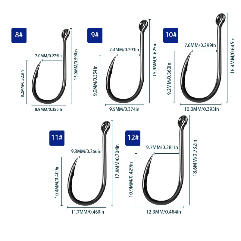 Sea.Yolo-anzuelos de pesca de acero con alto contenido de carbono, accesorios de pesca de carpa con púas, para lubina, 250 unids/lote por caja - imagen 3