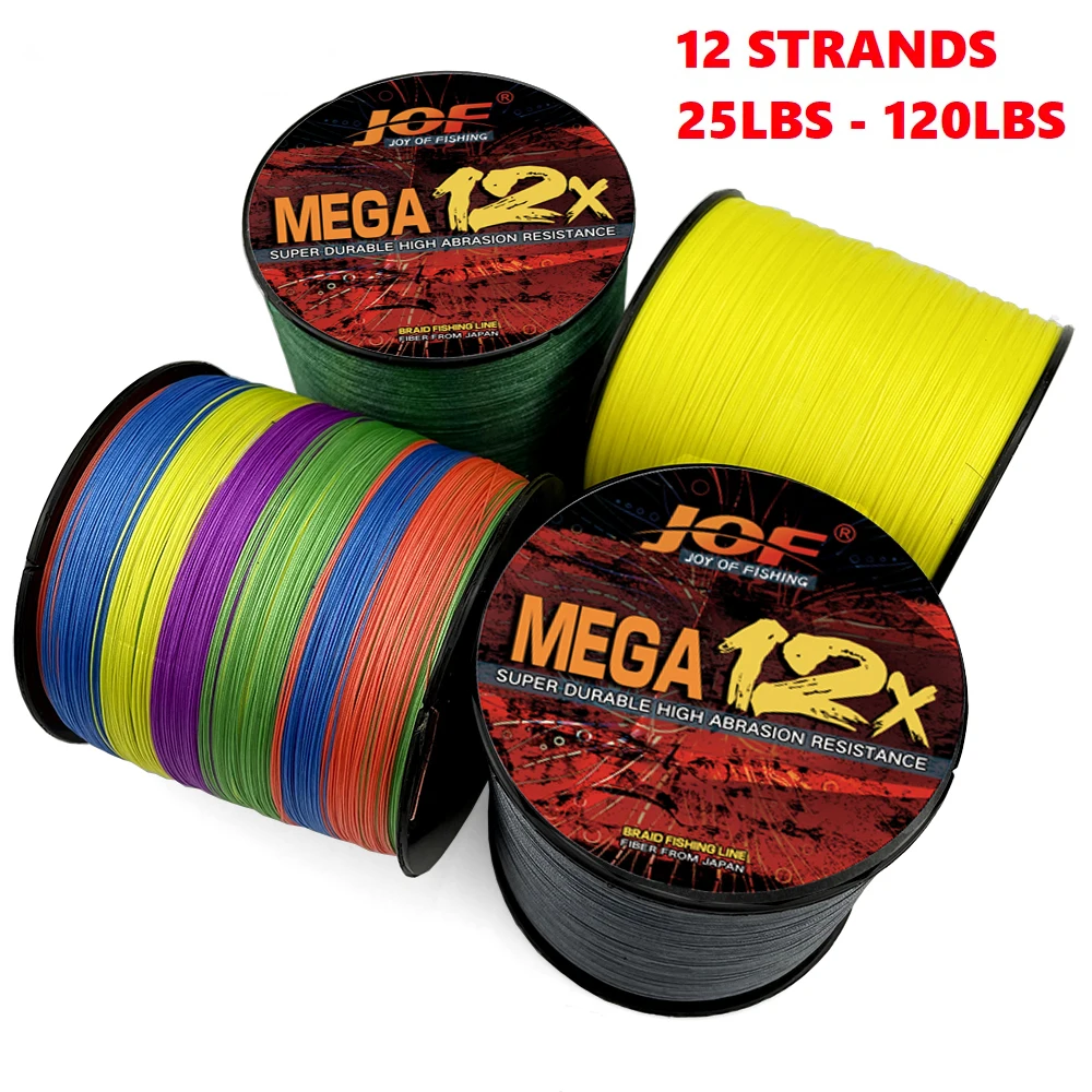 JOF X12/16 líneas de Pesca trenzadas mejoradas súper fuertes 12/16 hebras multifilamento PE línea 500M 1000M Japón 25LB-200LB Pesca - imagen 5