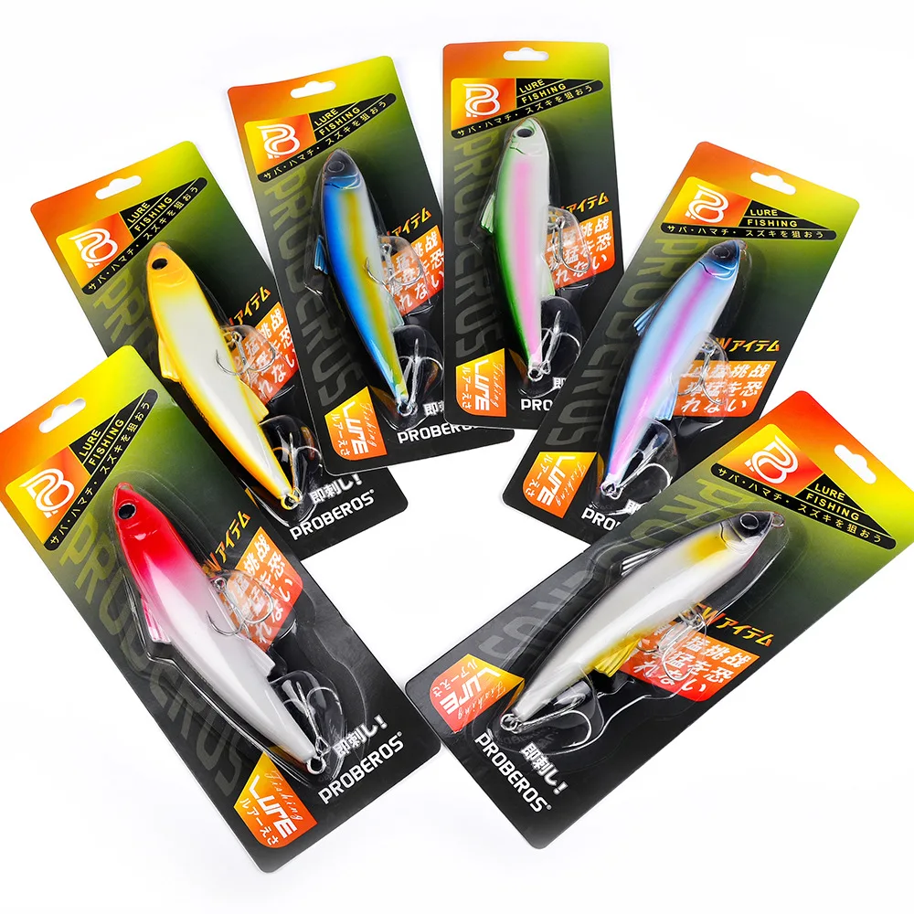 Señuelos tipo lápiz de hundimiento pesado, 195mm, 83g, pesca en el mar, cebo duro de plástico Artificial fundido largo, Sickbaits, aparejos de Swimbait de lubina - imagen 2