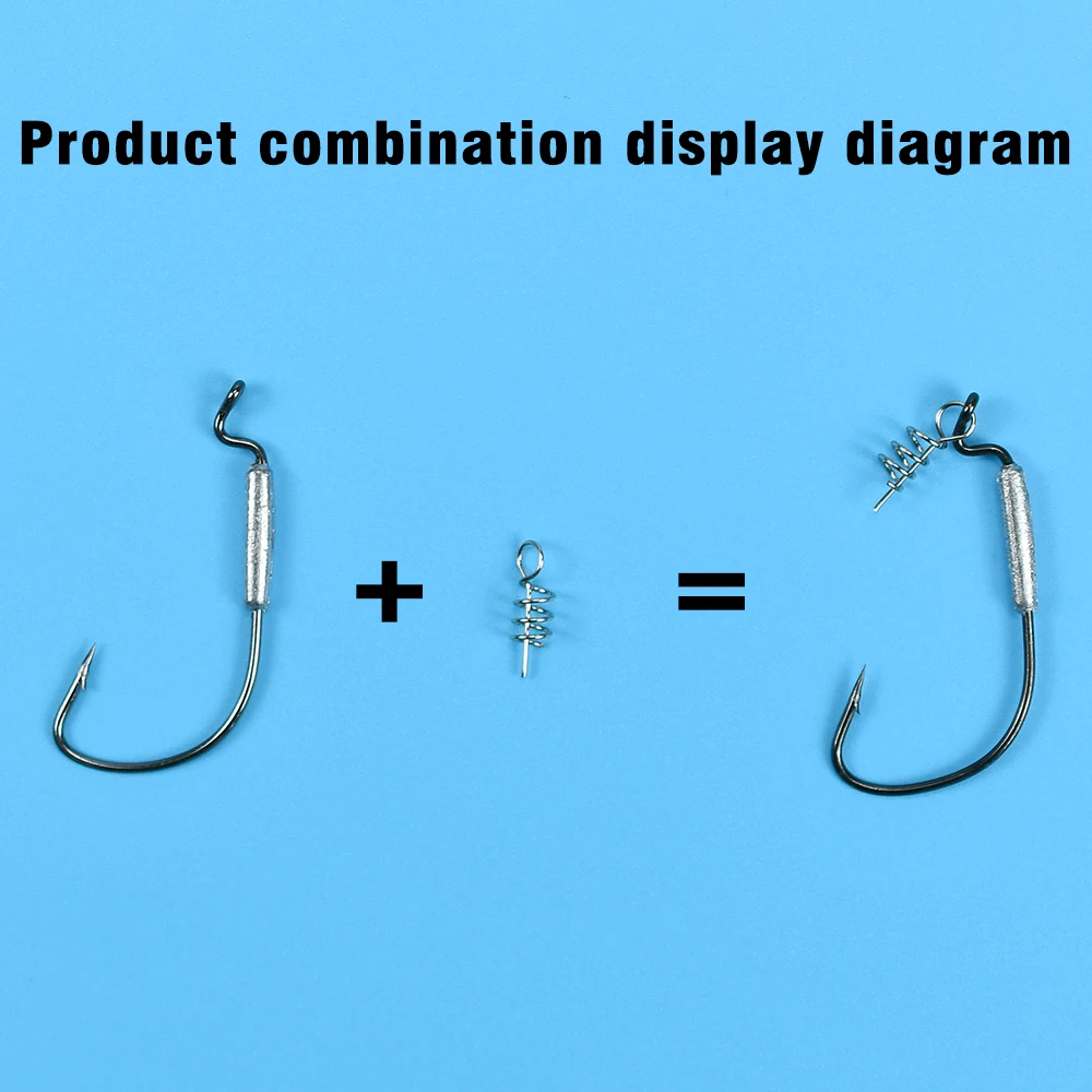 Juego de 18 Uds. De anzuelo de púas con cabeza de manivela, 1,8g, 2g, 3g, 6g, señuelo suave, anzuelo compensado, Pin de bloqueo de resorte, accesorios para aparejos de pesca - imagen 4