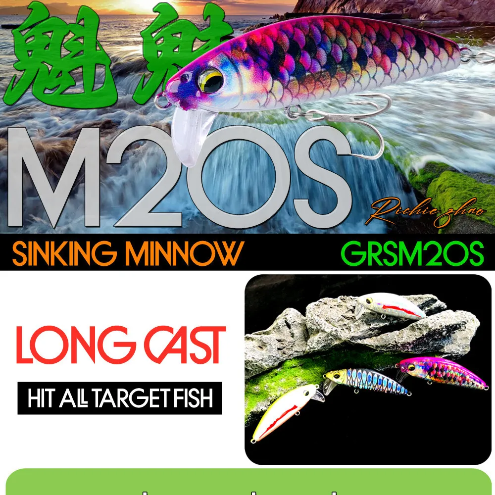 GREENSPIDER-señuelo de pesca de pececillo que se hunde, 6cm, 12g, 7cm, 18g, señuelo de trucha Artificial, Stream Lake, Jerkbait, cebos duros para pesca en roca - imagen 3