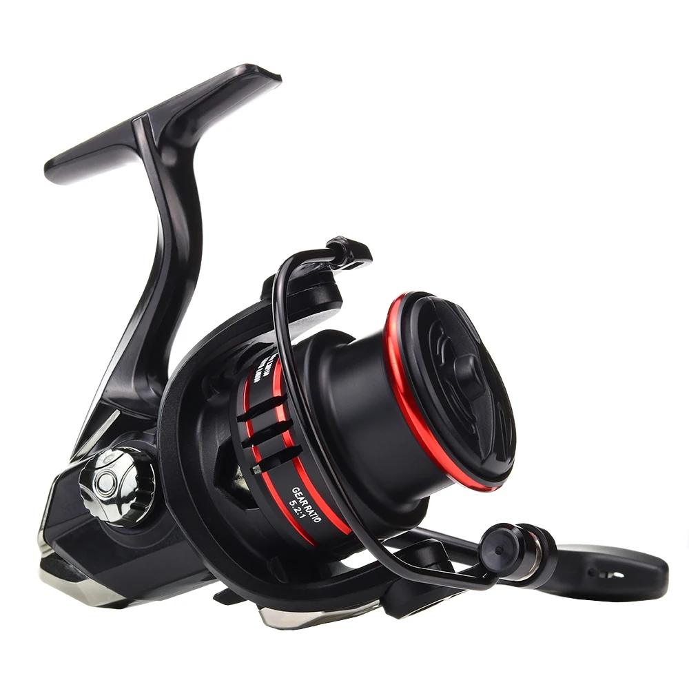 BAKAWA-carrete de pesca giratorio 5,2: 1, rueda giratoria de JK1000-7000, arrastre máximo de 12Kg, rodamiento sin costuras, bobinas giratorias de carpa, carrete de Metal para agua salada - imagen 3