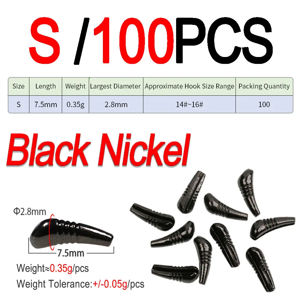 S 100pcs Black N