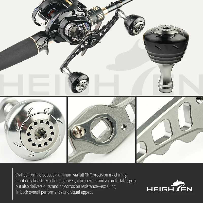 HEIGHTEN-mango doble para carrete de Baitcasting, distancia de eje de 110mm con perilla de 30mm de diámetro, accesorio de modificación de carrete de pesca - imagen 4