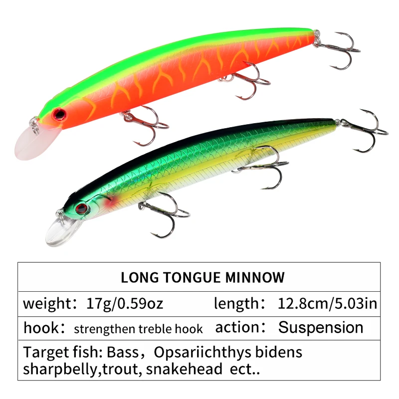 Señuelos de Pesca de 17g128mm, cebo duro de pececillos de suspensión, cebo Artificial de agua salada, Wobbler para curricán, trucha, lubina, aparejos Swimbait - imagen 3
