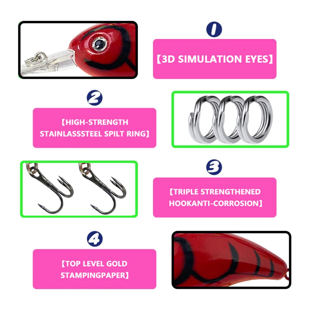 Señuelos de pesca flotantes de 4,3 cm y 5,7g, Micro Crankbait Wobbler, columpio, cebo duro Artificial, Mini accesorios de pesca en arroyo, lubina YG144 - imagen 5