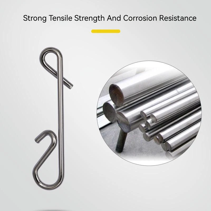 50 Uds Clips de pesca S M L cambio rápido Clips de velocidad de acero inoxidable broches rápidos Clips colgantes conector Crankbait agua dulce - imagen 4