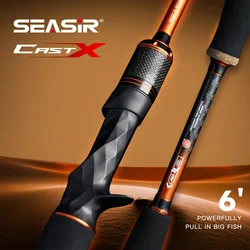 Caña de pescar Seasir Cast Spining Baitcasting 30T + 40T carbono mezclado 1,83 M potencia ML anillos guía de Zirconia señuelo peso 7-15G