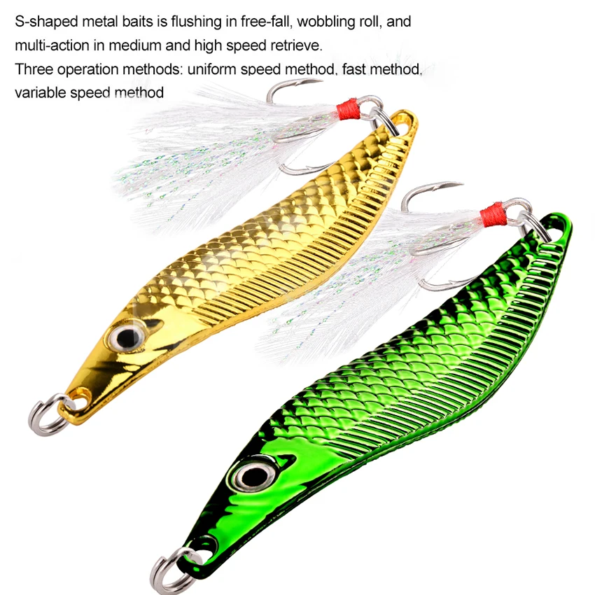 Experimente la emoción de la pesca con estos vibrantes diseños de cebo de metal multi-acción